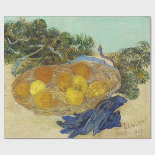 Van Gogh Still Life of Oranges Lemons Blue Gloves Wrapping Paper