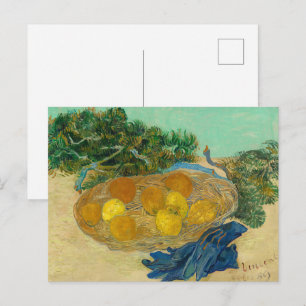 Van Gogh Still Life Oranges Lemons Blue Gloves Postcard