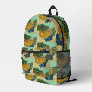 Van Gogh Still Life Oranges Lemons Blue Gloves Printed Backpack