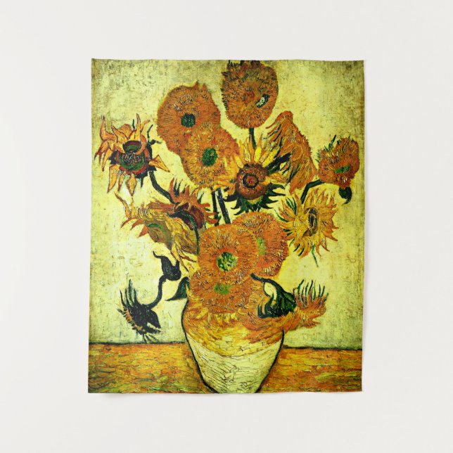 Van Gogh - Still Life Vase with 14 Sunflowers Tapestry (Front)