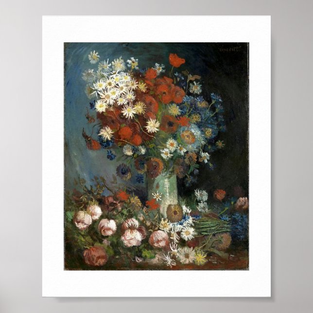 Van Gogh Still Life with Meadow Flowers and Roses Poster (Front)