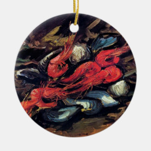 Van Gogh - Still Life With Mussels And Shrimp Ceramic Ornament