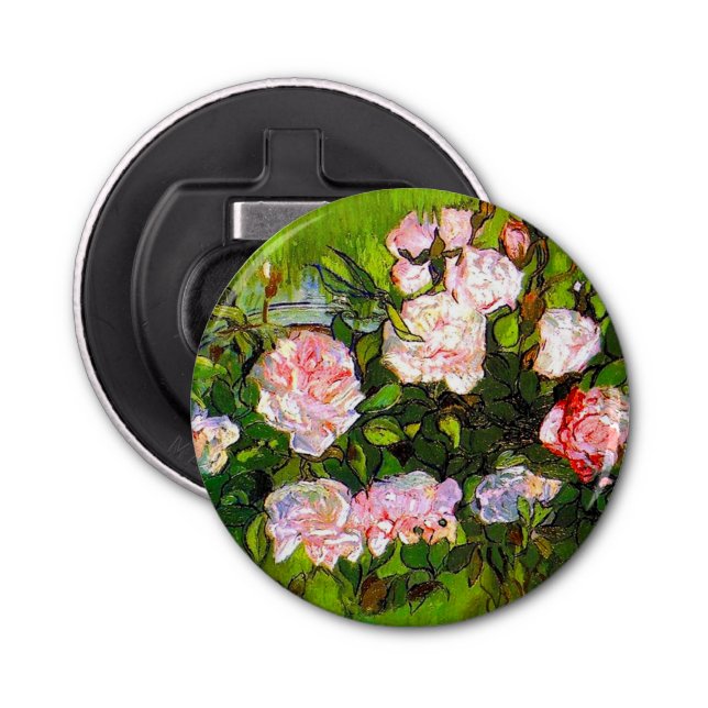 Van Gogh Still Life with Pink Roses Bottle Opener (Front)