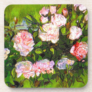 Van Gogh Still Life with Pink Roses Coaster