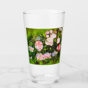 Van Gogh Still Life with Pink Roses Glass