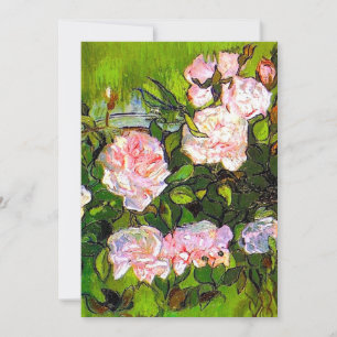 Van Gogh Still Life with Pink Roses Invitation