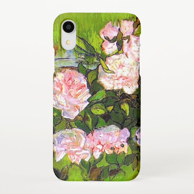 Van Gogh Still Life with Pink Roses iPhone Case (Back)