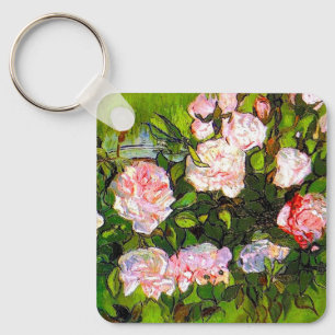 Van Gogh Still Life with Pink Roses Key Ring