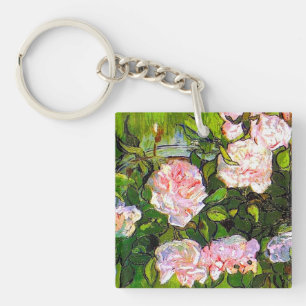 Van Gogh Still Life with Pink Roses Key Ring