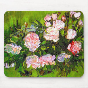 Van Gogh Still Life with Pink Roses Mouse Pad