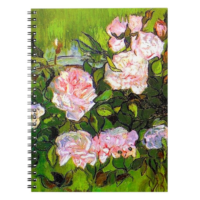 Van Gogh Still Life with Pink Roses Notebook (Front)