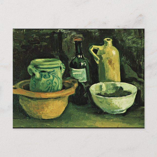 Van Gogh - Still Life with Pottery and Two Bottles Postcard (Front)