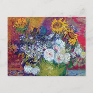 Van Gogh - Still Life With Roses And Sunflowers Postcard