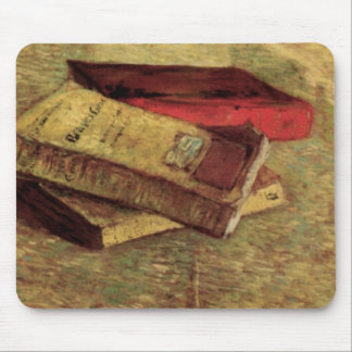 Van Gogh; Still Life with Three Books, Vintage Art Mouse Pad
