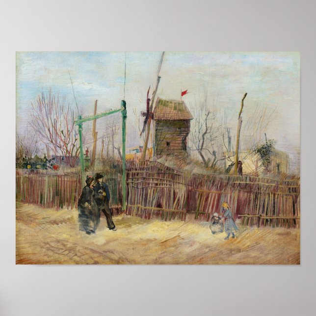 Van Gogh Street Scene in Montmartre  Poster (Front)