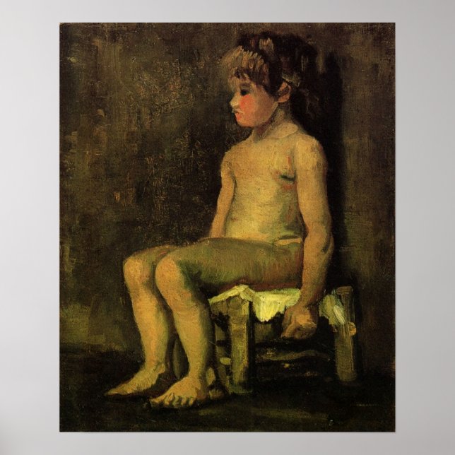 Van Gogh; Study of a Little Girl, Seated, Portrait Poster (Front)