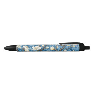 Van Gogh Style Almond Blossoms Black Ink Pen