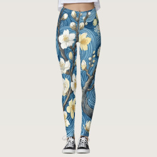 Van Gogh Style Almond Blossoms Leggings