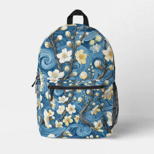 Van Gogh Style Almond Blossoms Printed Backpack