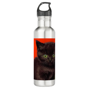 Van Gogh Style Black Cat 710 Ml Water Bottle