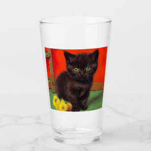 Van Gogh Style Black Cat Glass