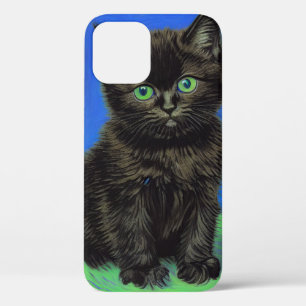 Van Gogh Style Black Kitten iPhone 12 Case