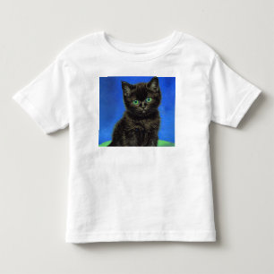 Van Gogh Style Black Kitten Toddler T-Shirt