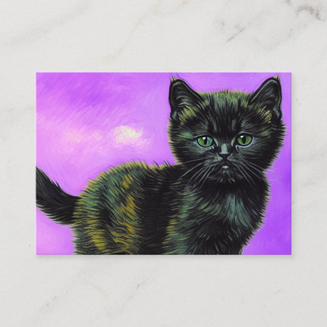 Van Gogh Style Cat Enclosure Card (Front)