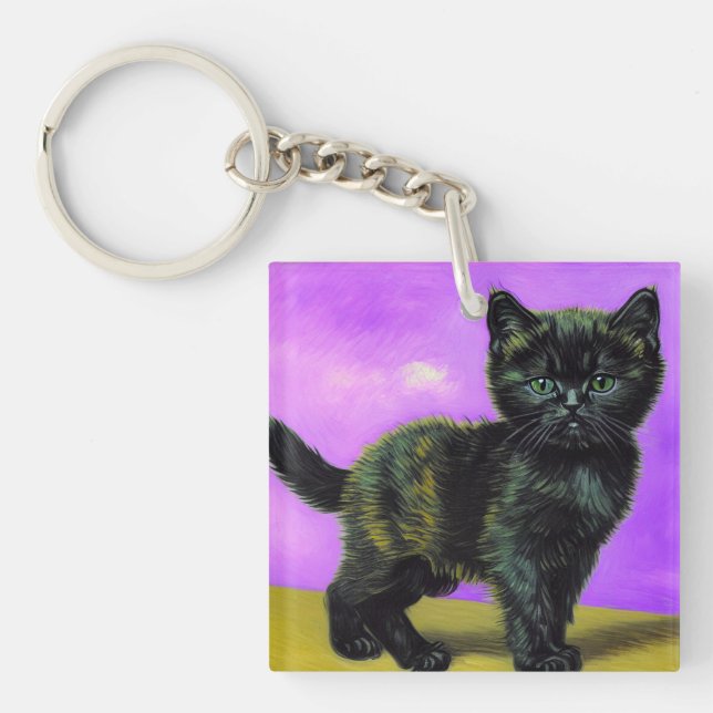 Van Gogh Style Cat Key Ring (Front)