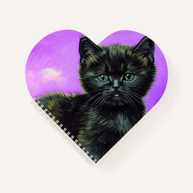 Van Gogh Style Cat Notebook (Front)