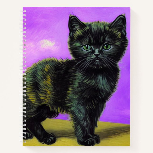 Van Gogh Style Cat Notebook (Front)
