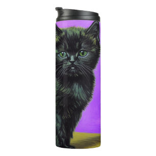 Van Gogh Style Cat Thermal Tumbler