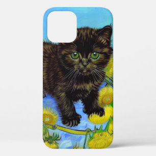 Van Gogh Style Cat with Sunflowers iPhone 12 Case