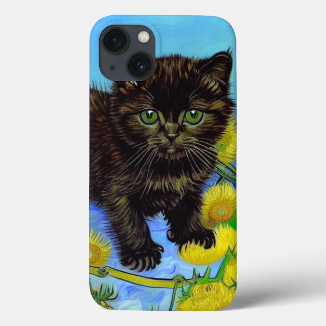 Van Gogh Style Cat with Sunflowers Case-Mate iPhone Case (Back)