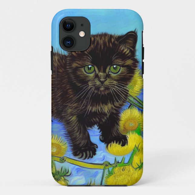 Van Gogh Style Cat with Sunflowers Case-Mate iPhone Case (Back)