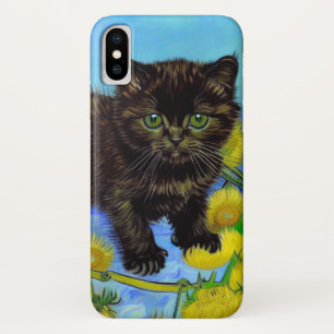 Van Gogh Style Cat with Sunflowers iPhone X Case