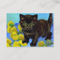 Van Gogh Style Cat with Sunflowers