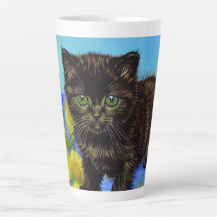 Van Gogh Style Cat with Sunflowers Latte Mug