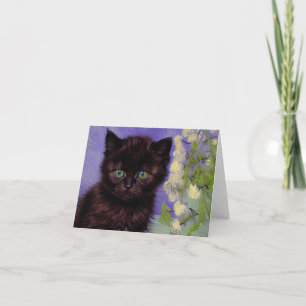 Van Gogh Style Cat with White Flowers Invitation