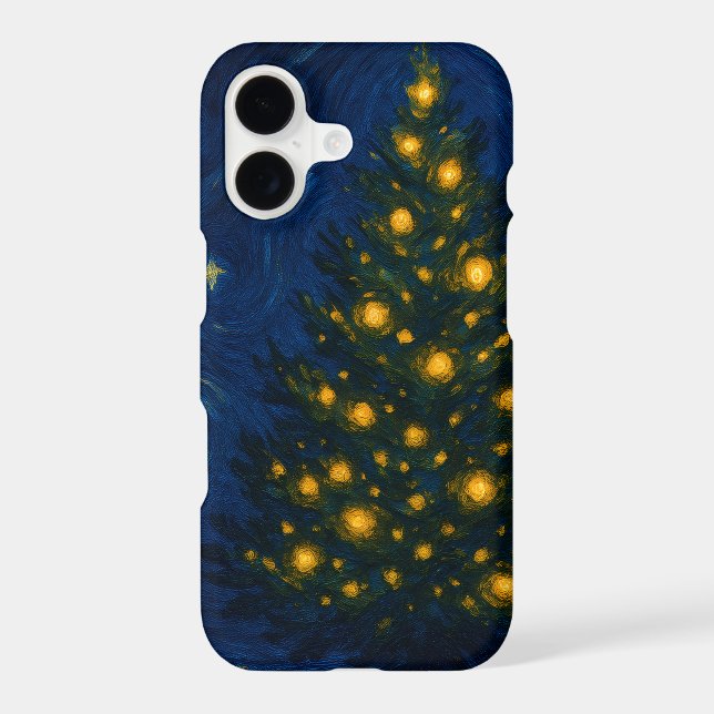 Van Gogh-style Christmas Tree Phone Case - iPhone (Back)