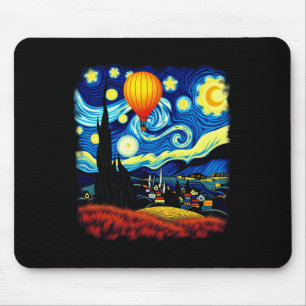 Van Gogh Style Hot Air Balloon Starry Night Long S Mouse Pad