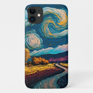 Van Gogh Style iPhone Case with Swirling Skies