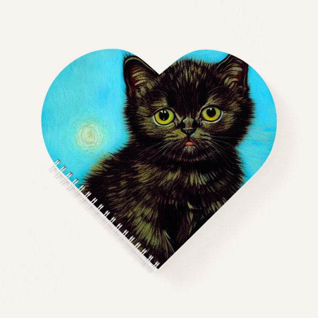 Van Gogh Style Pouting Kitten Notebook (Front)