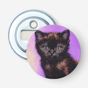 Van Gogh Style Purple Cat Bottle Opener