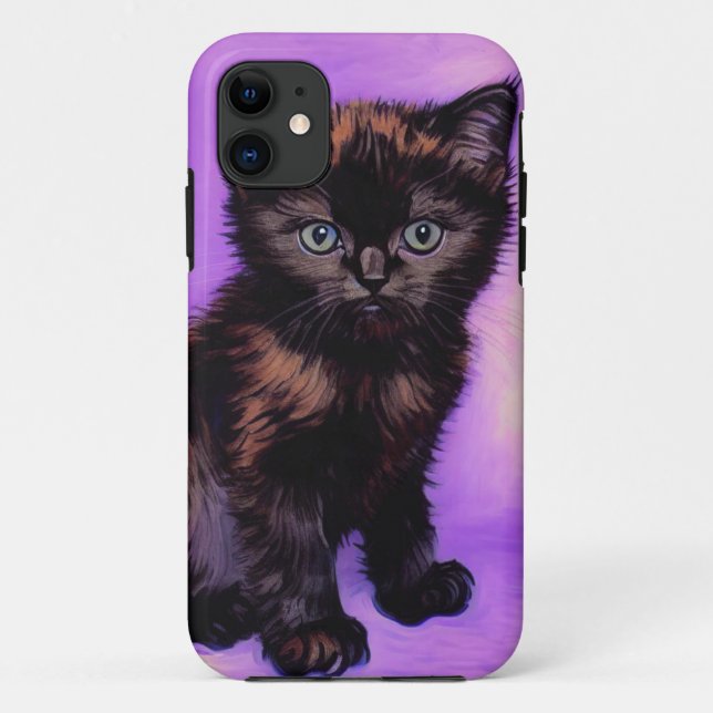 Van Gogh Style Purple Cat Case-Mate iPhone Case (Back)