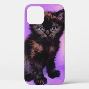 Van Gogh Style Purple Cat iPhone 12 Case