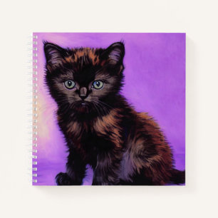 Van Gogh Style Purple Cat Notebook