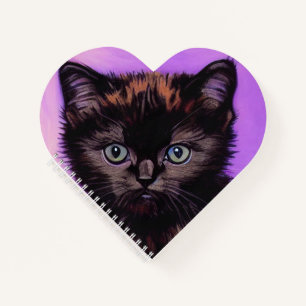 Van Gogh Style Purple Cat Notebook