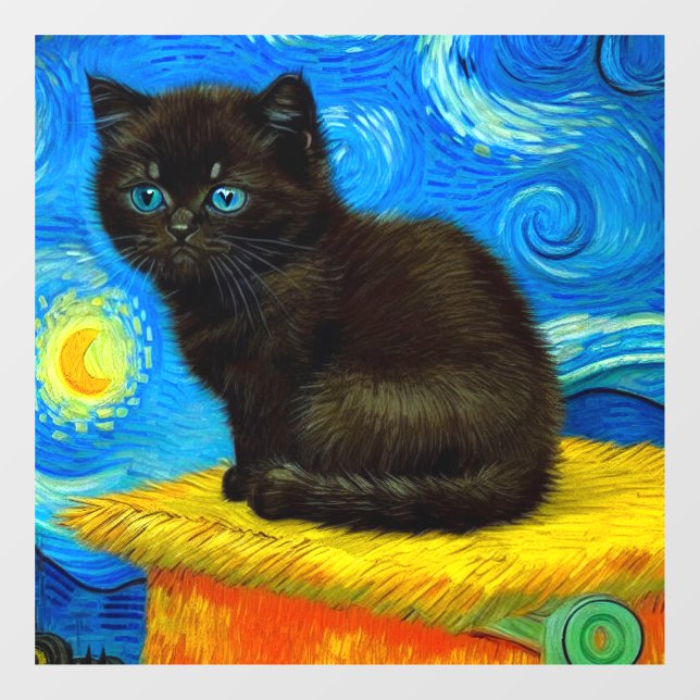 Van Gogh Style Starry Night Cat (Sheet)