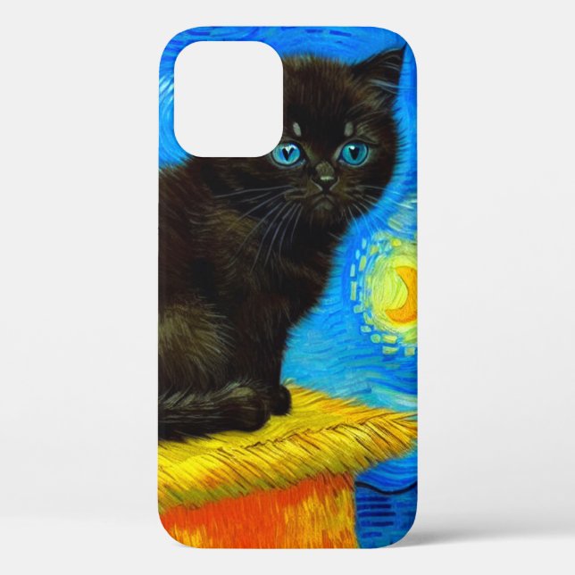Van Gogh Style Starry Night Cat Case-Mate iPhone Case (Back)